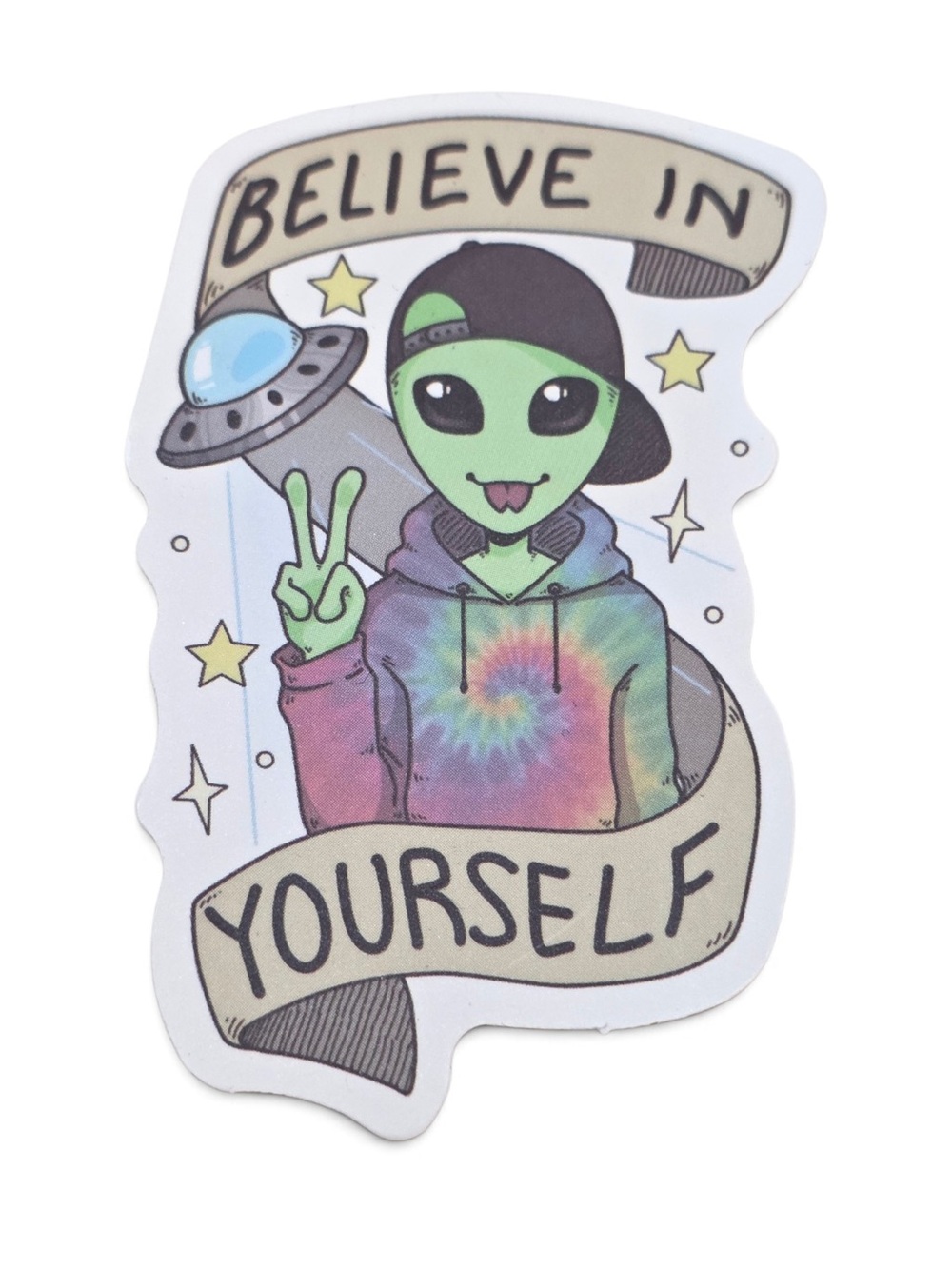 Believe in yourself Alien Sticker | MIXHELP